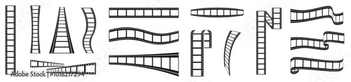 Old movie film long strip set