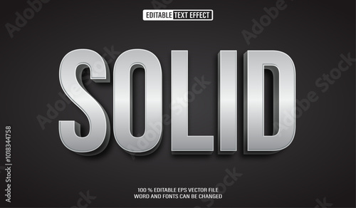 Editable 3d text style effect - Grey Solid text effect Template