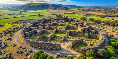 Ancient Nuragic complex in Sardinia, Italy