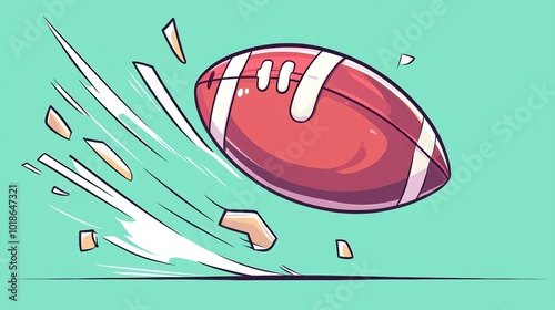 Minimalist cartoon of a football fumble with exaggerated motion and clean lines