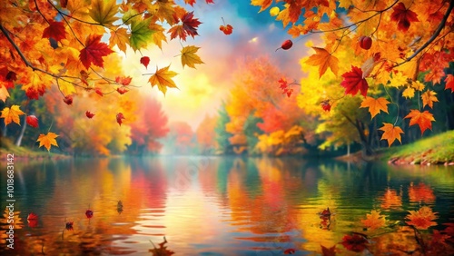 Vibrant Autumn Rhapsody Abstract Picture with Bright and Juicy Colors