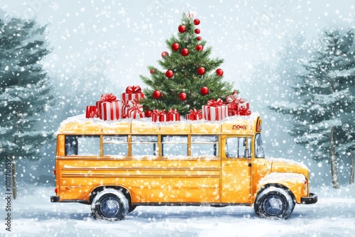 Joyful Christmas Journey on a Bus