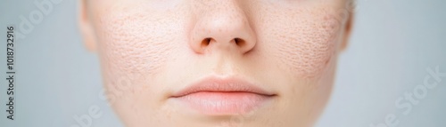 Close-up of a person's skin texture revealing dryness and imperfections.