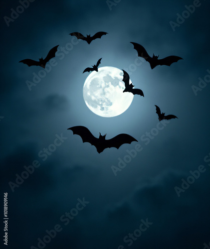 The dark shapes of bats against the moonlit sky._00001_