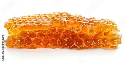 Honeycomb with honey on a white background. Vector illustration.