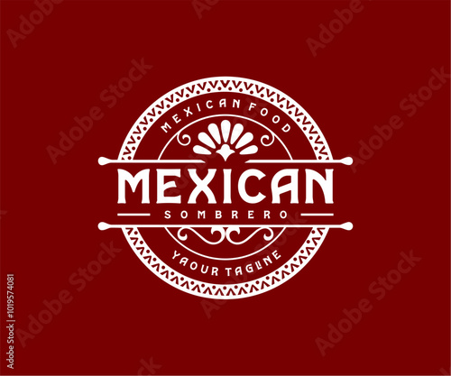 Mexican restaurant sombrero logo stock vector