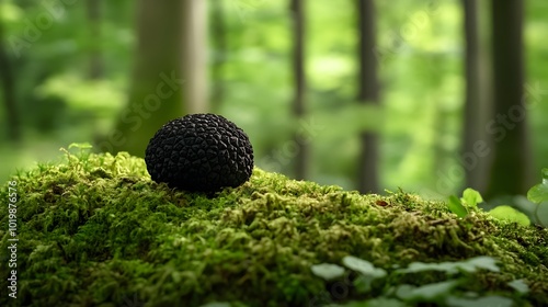 Moss covered Mushroom in Lush Forest Ecosystem