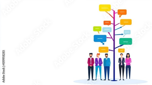 Leadership diagram flat design organizational growth theme animation colored pastel