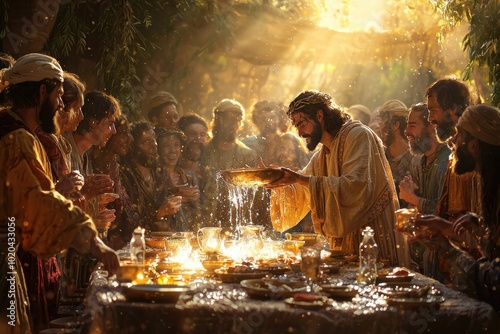 Jesus Performing Miracle of Turning Water into Wine