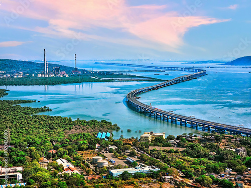 Mumbai Atal Setu Bridge: A Scenic Aerial View