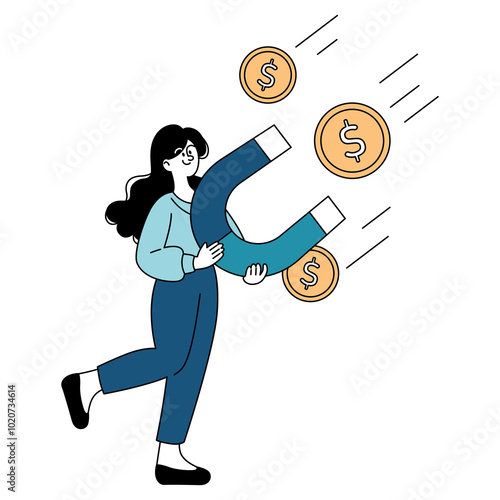 Businesswoman. Flat Vector Illustration