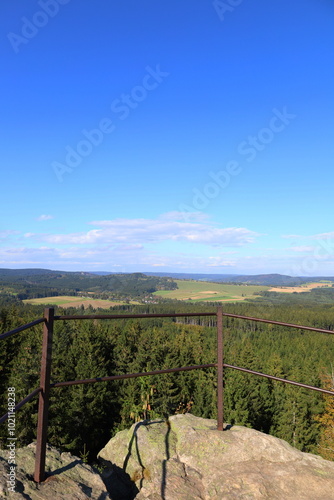 Pasecka Skala (Pasecka Rock) viewpoint located in Zdarske Vrchy, Bohemian-Moravian Highlands, Czech Republic