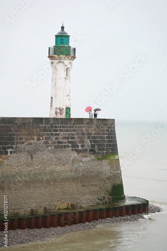 Leuchtturm bei Saint-Valery-en-Caux,, Normandie