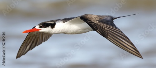 A Black Skimmer Rynchops Niger In Flight