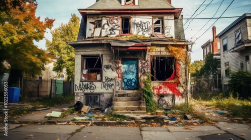 roof abandoned house exterior