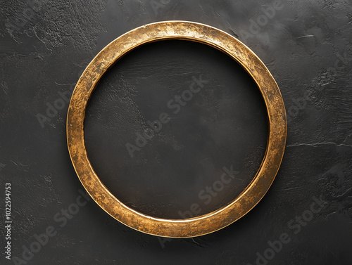 Thin gold tarnished circular frame