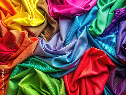 Vibrant Collection of Lycra Fabrics in Various Colors and Textures for Fashion and Design Projects