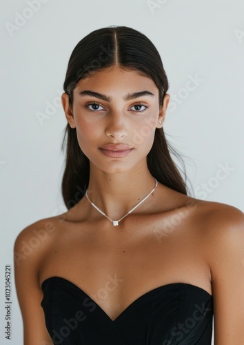 Diamond necklace photography face accessories.