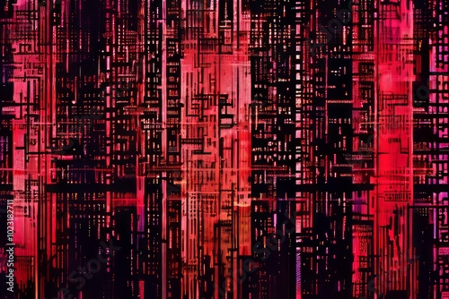 glitched code a glitchy pixelated matrix with a distorted broken