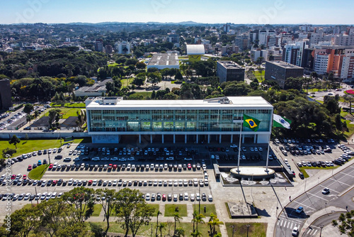 Palácio Iguaçu, seat of the Executive Branch of Paraná, located in the Civic Center, in Curitiba, the state capital, on a day with a blue sky.