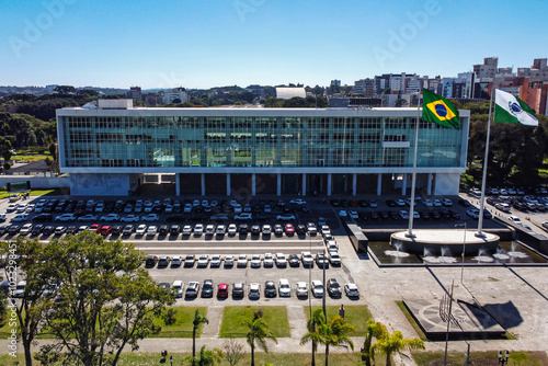 Palácio Iguaçu, seat of the Executive Branch of Paraná, located in the Civic Center, in Curitiba, the state capital, on a day with a blue sky.