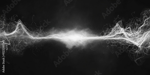 Dynamic white energy wave crossing through dark background, signifying movement and intensity.