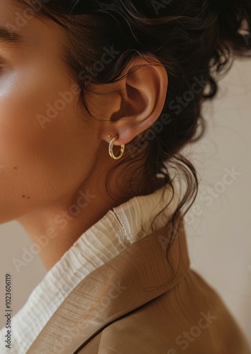 Gold earrings woman accessories accessory.