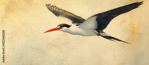 A Black Skimmer Rynchops Niger In Flight