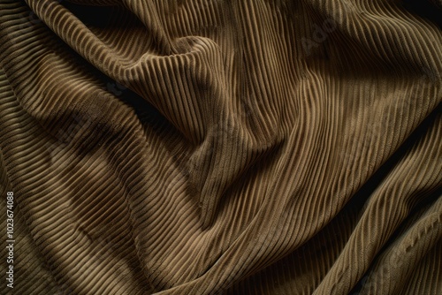 Velveteen corduroy and khaki fabric textures for decor.