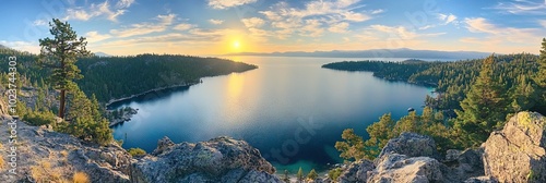 emerald bay at lake tahoe lake during the day,