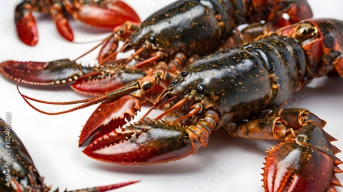 Fresh lobster seafood isolated on white background