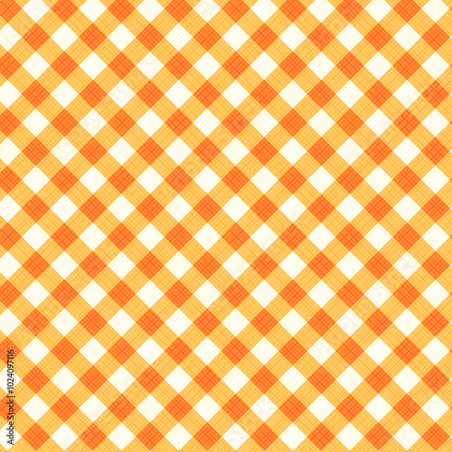 Thanksgiving, autumn or Halloween gingham checked fabric, cloth, background 