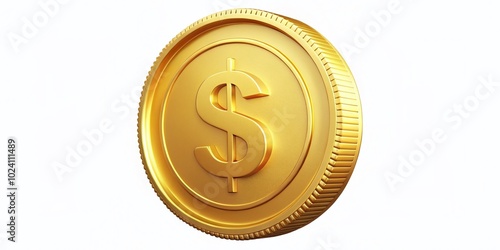 Gold Coin Animation Featuring Dollar Sign for Finance, Savings, Investment, and Business Concepts in a Dynamic Visual