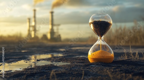 Counting Down: Symbolic Hourglass Representing Limited Fossil Fuel Use