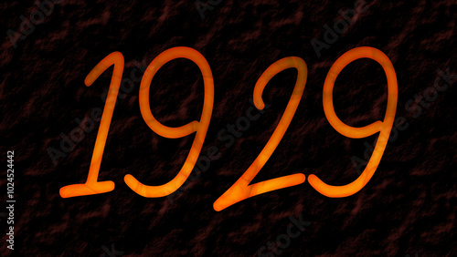 3D fire text effect of number 1929 on dark background.