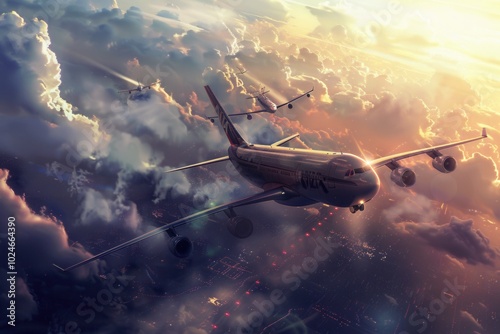 Trailblazers in the Sky. Fascinating aviation trails concept