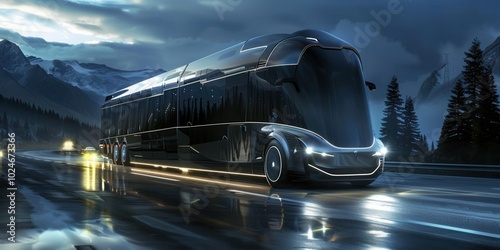 Urban Transportation. Futuristic city transport concept