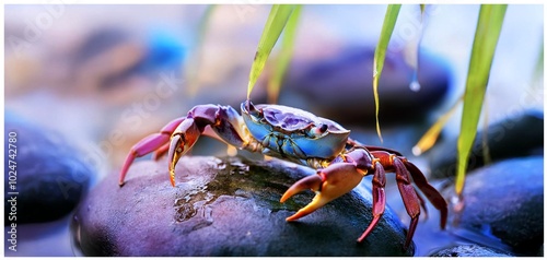 Krabbe am Strand Makroaufnahme