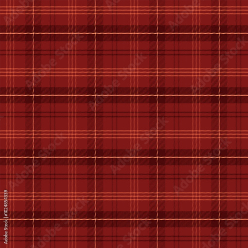 Plaid pattern with twill weave in dark red.Autumn winter tartan check seamless pattern.Vector illustration geometric background for fabric and paper.