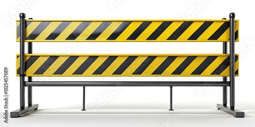 metal barricade with yellow and black warning stripes