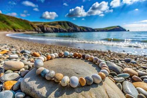 Minimalist pebbles on Bracelet Bay on the Gower Peninsula Swansea UK