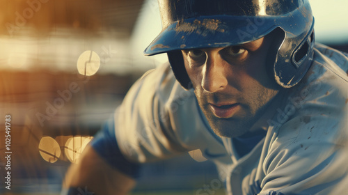 Close-up of professional baseball player in uniform, intense expression as he prepares to throw the ball during a high-stakes playoff game, capturing the focus and determination of the athlete.