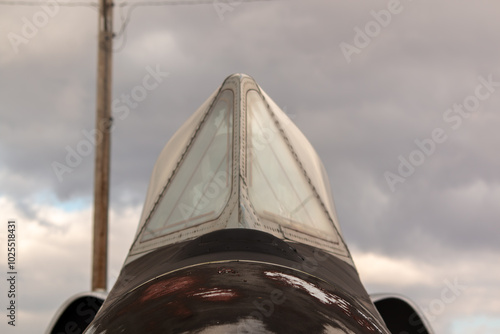 The windscreen and canopy of a jet interceptor