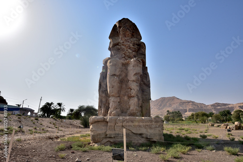 Colossi of Memnon is the most famous landmark in Luxor, Egypt