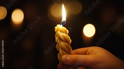 The Jewish ceremony of Havdalah, marking the end of the Sabbath with blessings and the lighting of a braided candle.