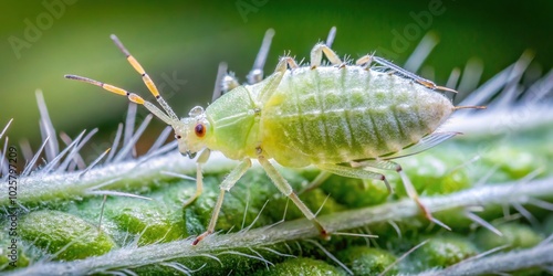 Close-up of woolly aphid on apple tree branch