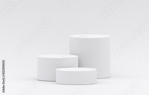 White product display podium in studio room, for display presentation