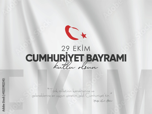 29 ekim cumhuriyet bayramı kutlama tasarımı. Translation: 29 october republic day celebration design.