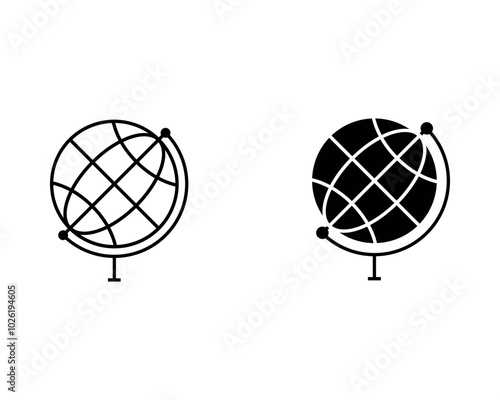 globe icon set. Vector globe icons.