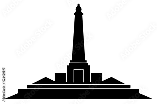 National monument vector silhouette | vector silhouette illustration on white background